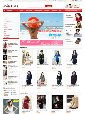 B2C外贸婚纱商城 外贸服装B2C网站 多语言外贸商城