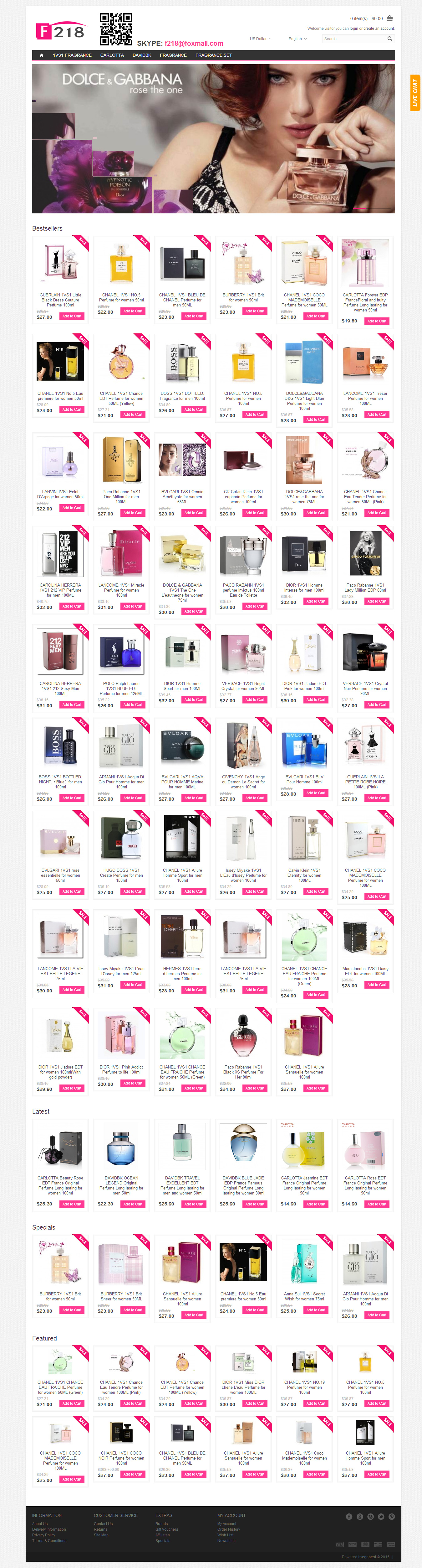 2015国际香水品牌化妆品外贸网站 B2C外贸商城
